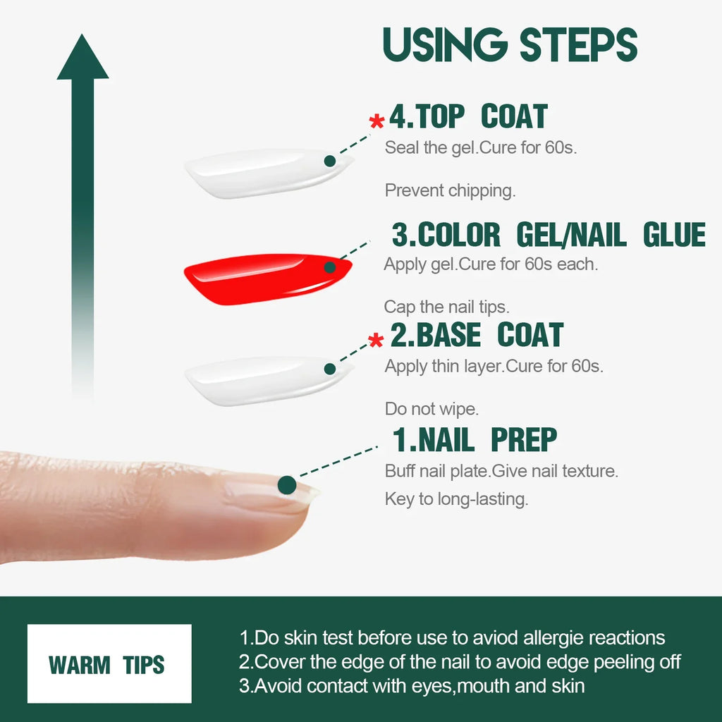 Nailpop Base Coat Gel UV LED Soak-Off | 15ml | 5 Colors Gel Base Coat Qme