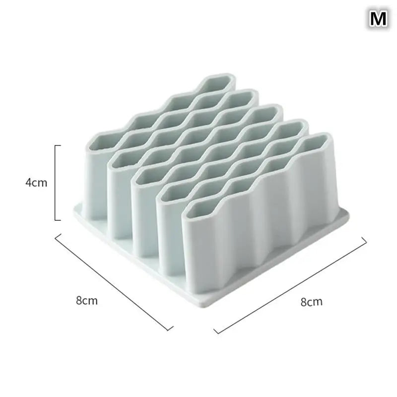 Silicone Wave Paint Brush & Pen Holder Desktop Organizer Desk Pen Holder Qme Medium Green