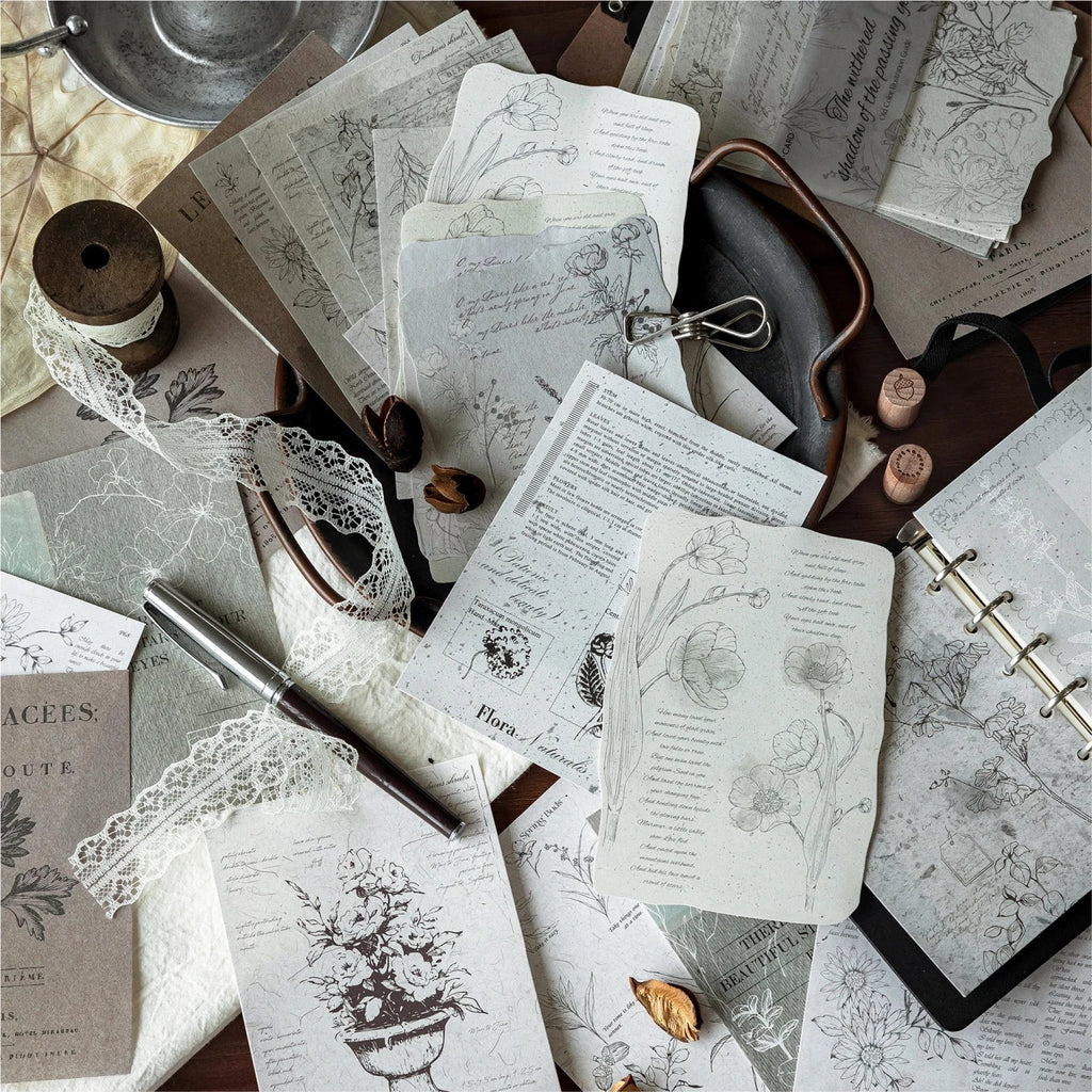 Vintage Aesthetic Scrapbooking Paper – Junk Journal Supplies Pack Scrapbooking Paper Pack Qme