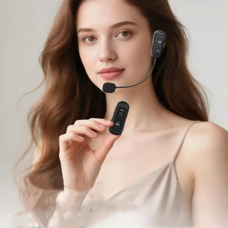 2.4G Wireless Head-Worn Microphone Set – Clear Sound Output Wireless Headset Microphone Qme