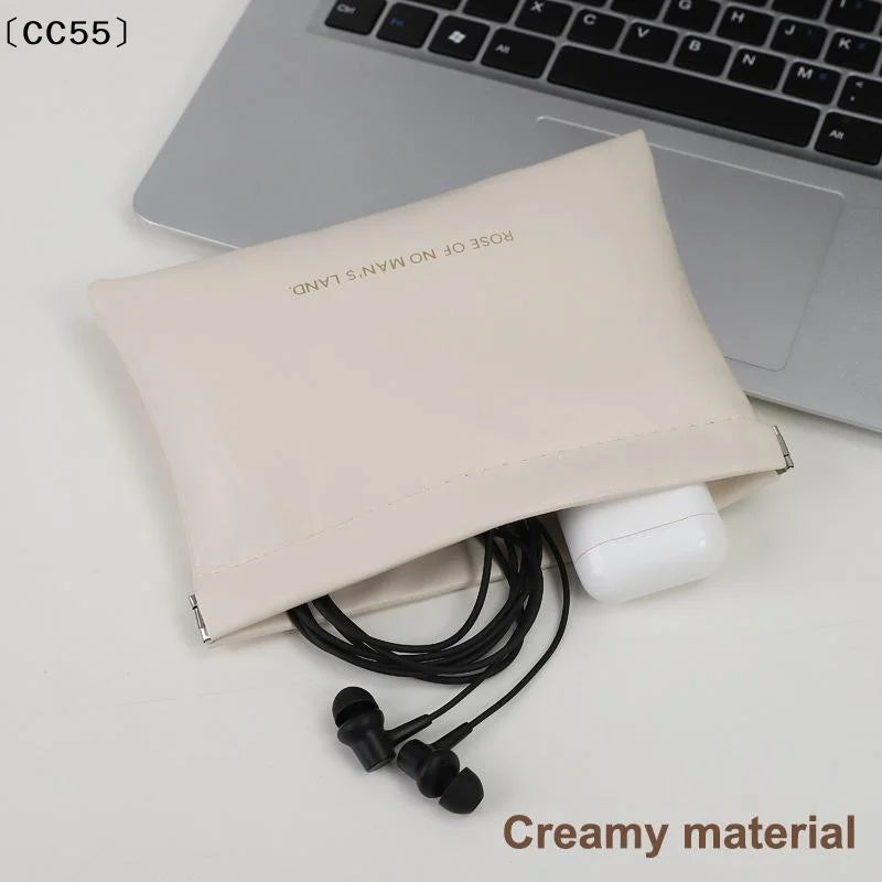 2pcs PU Mini Storage Bags Auto-Closure – Coin & Earbud Pouch Mini Storage Pouch Qst