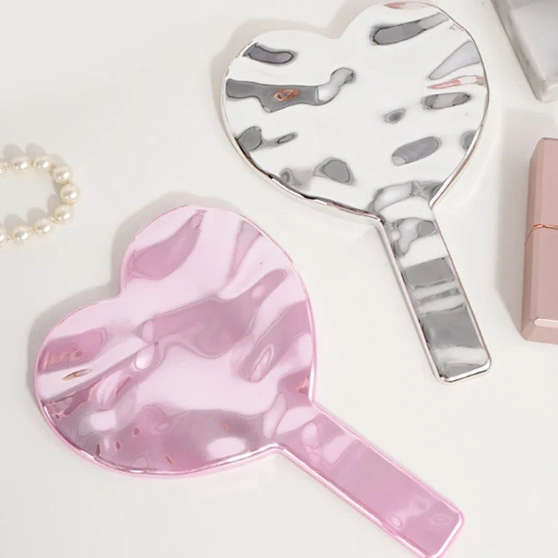 Handheld Vanity Mirror with Handle – Makeup Beauty Tool Handheld Vanity Mirror Qme
