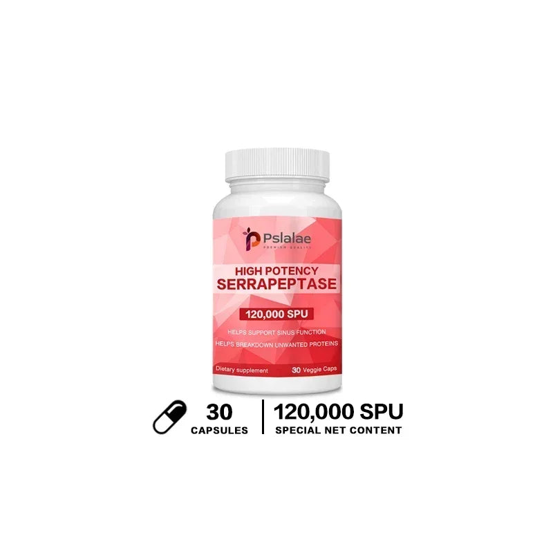 Serratiopeptidase Capsules – Sinus & Immune Support | Pslalae Enzyme Supplement Qst 30 Capsules