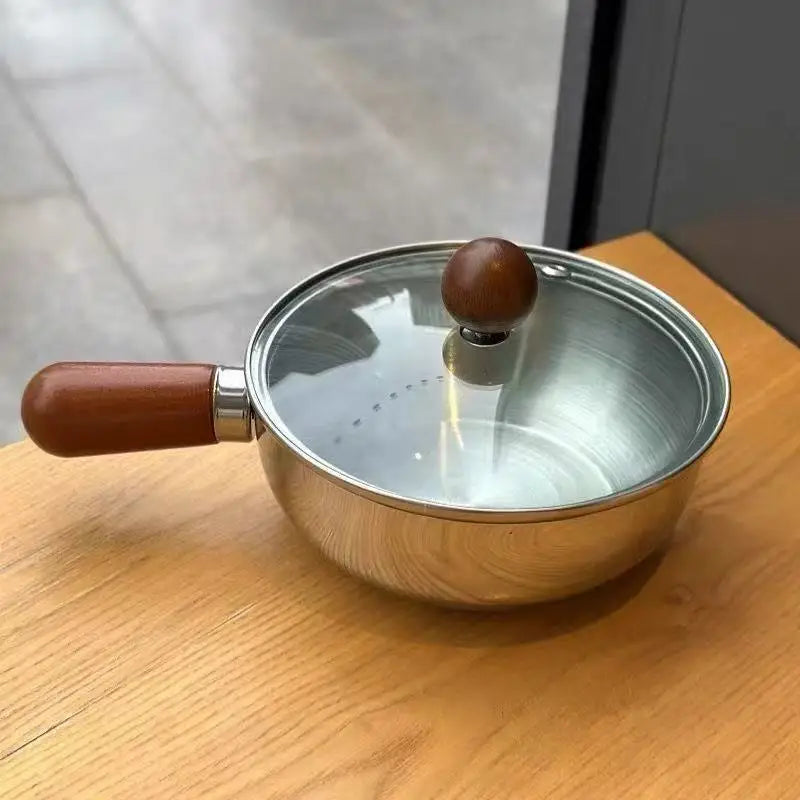 Stainless Steel Small Noodle Pot – Single Serve Mini Cooking Pot Mini Cooking Pot Qme 17cm With lid