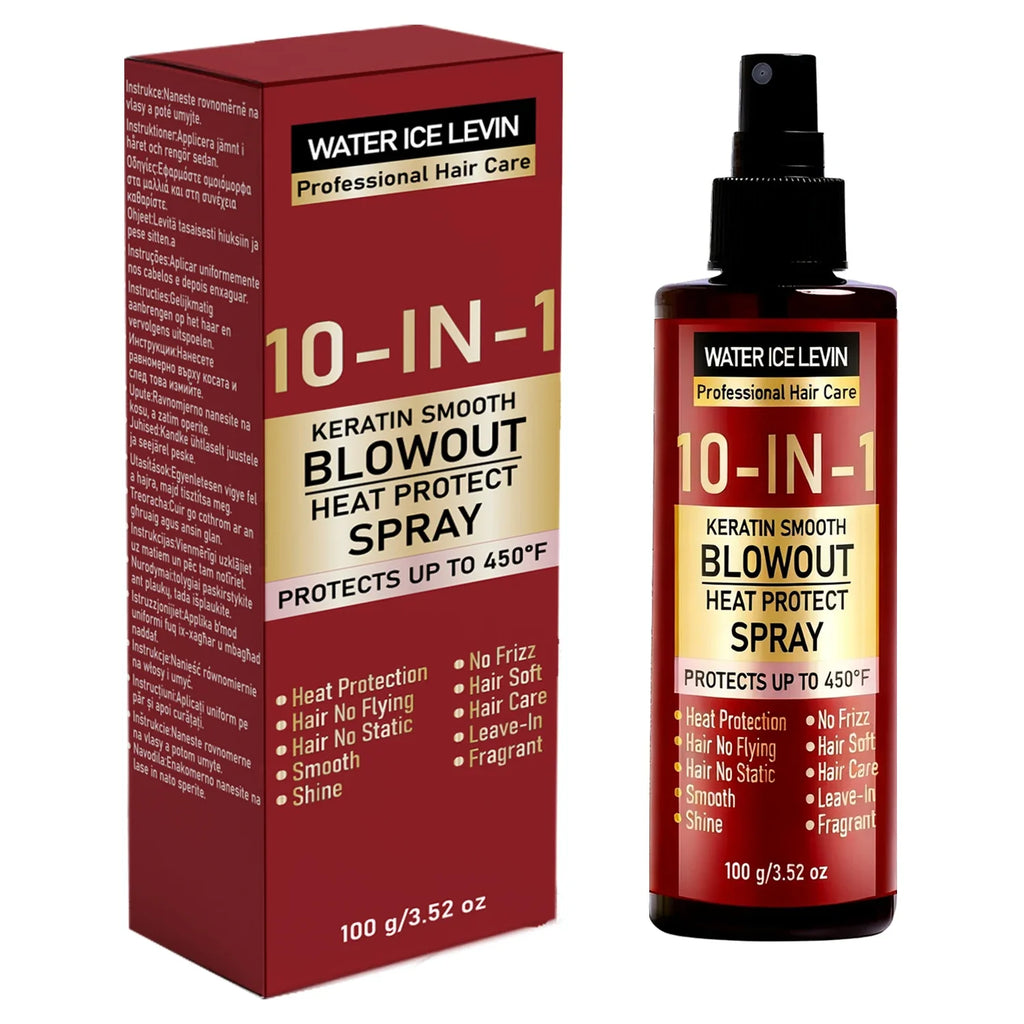 10-in-1 Keratin Heat Protect Spray – Anti-Frizz Blowout Heat Protect Spray Qme Nourishing