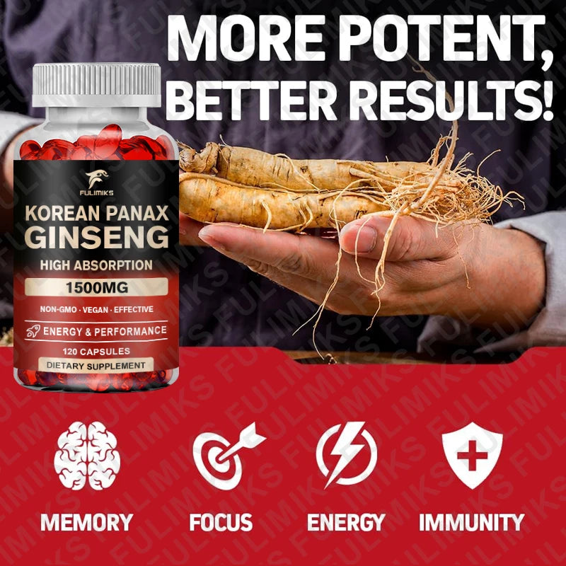 Korean Panax Ginseng Capsules – Energy & Vitality | Fulimiks Herbal Supplement Qst