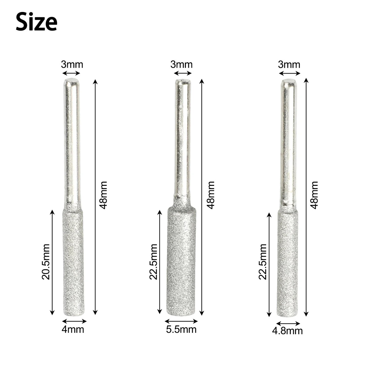 6-Piece Chainsaw Sharpener Burr Set – 4mm, 4.8mm & 5.5mm Chainsaw Sharpener Set Qme