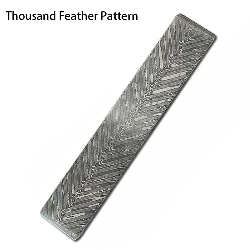 Damascus Steel Blade Billet 58HRC VG10 DIY Knife Making Blank Knife Making Billet Qst 16x3x0.3 CM Feather