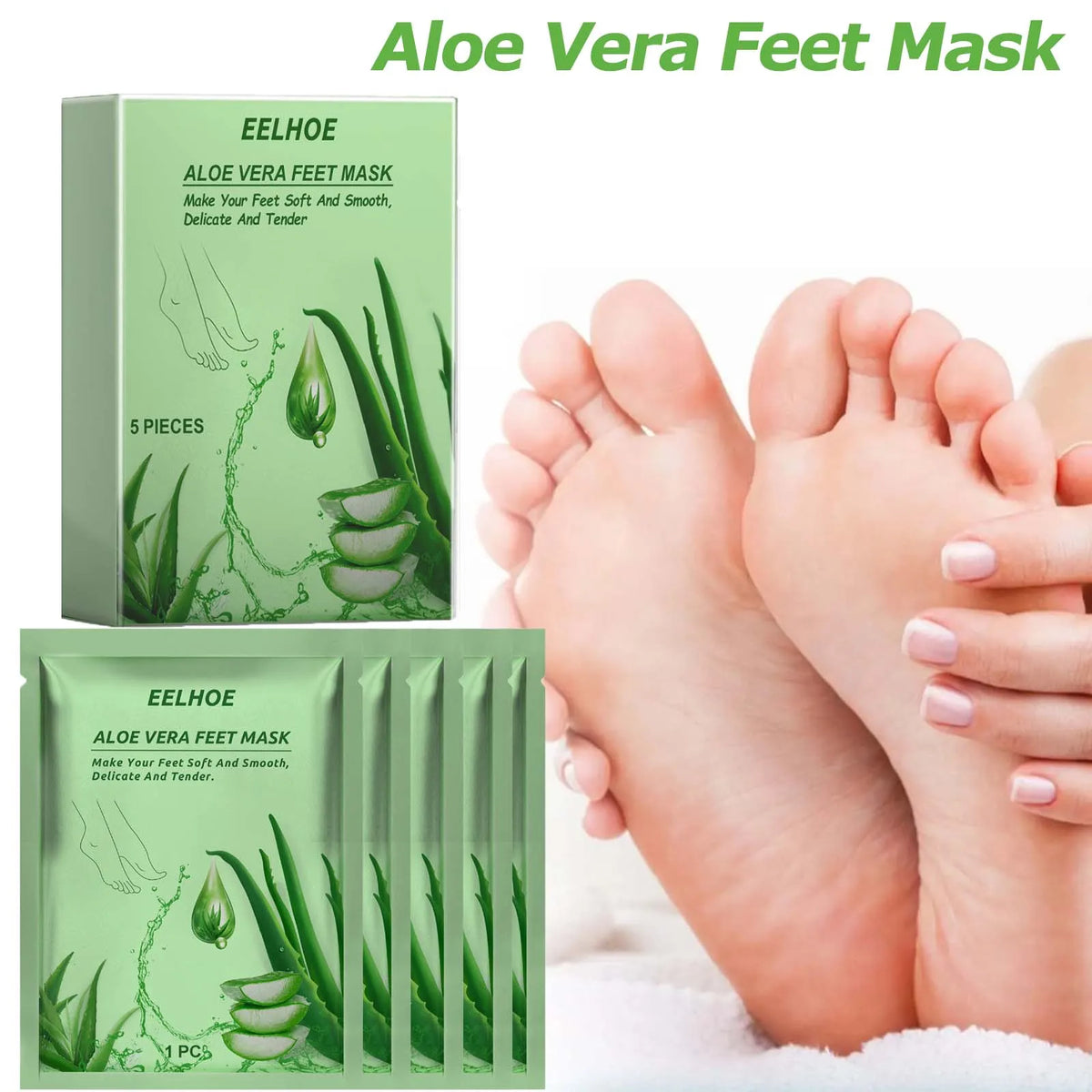 Aloe Vera Foot Mask – Moisturizing Exfoliating Foot Peel Exfoliating Foot Mask Qme