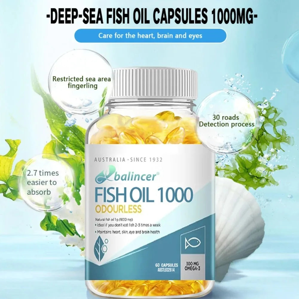 Triple Strength Omega-3 Fish Oil 600mg EPA DHA – 120 Softgels Omega-3 Supplement Qst