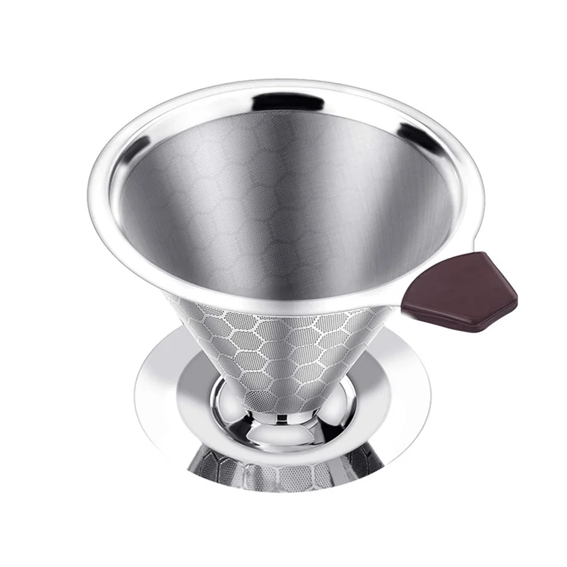 Reusable Stainless Steel Pour Over Coffee Dripper – 1–4 Cup Pour Over Coffee Dripper Qst NONE