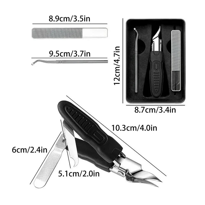 25° Slant Edge Anti-Splash Nail Clippers – Cuticle & Toenail Nail Clipper Set Qme