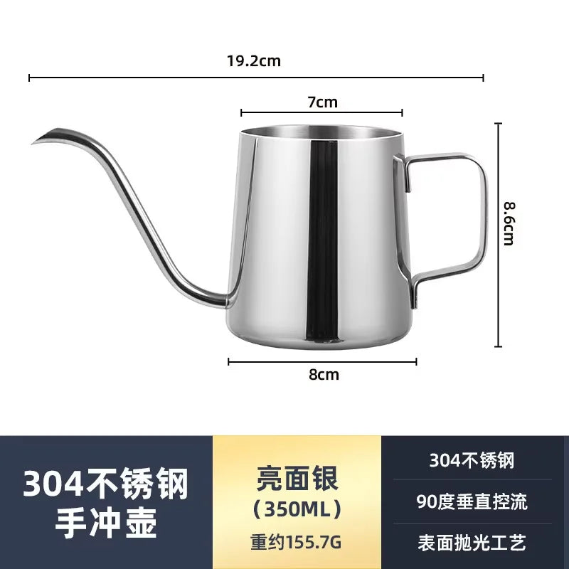 Gooseneck Pour Over Coffee Kettle 600ml – 304 Stainless Steel Gooseneck Pour Kettle Qst 350ml silvery
