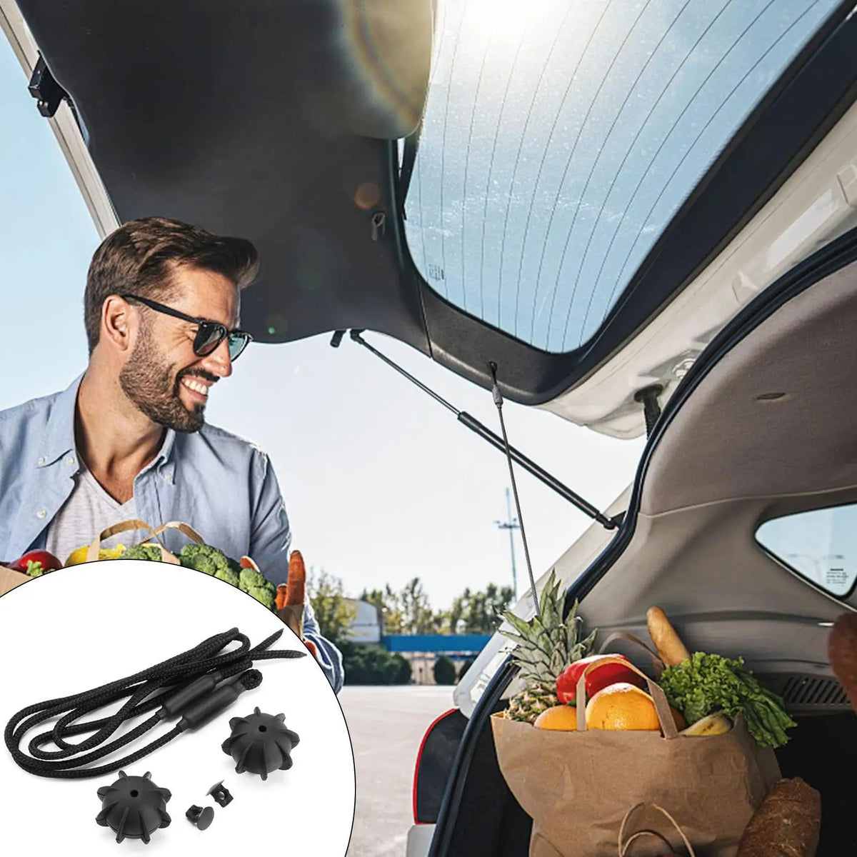 Car Trunk Rear Shelf Strap Ball Holding Cord – Universal Fit Car Trunk Organizer Qme