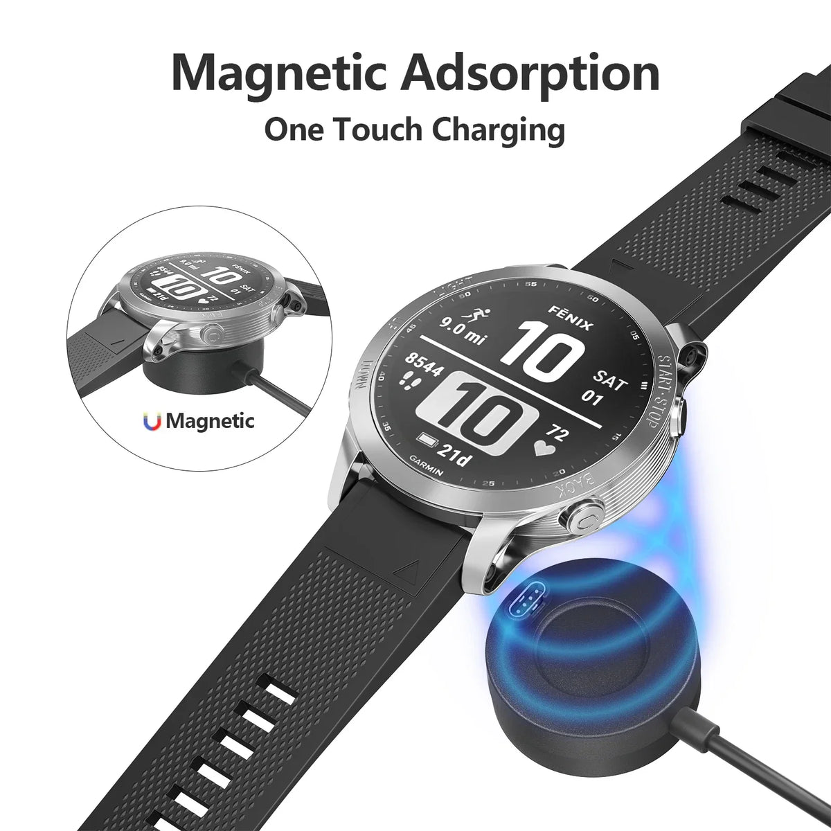 Magnetic Charger for Garmin Vivoactive 3/4, Fenix 5/6, Venu 2 Smartwatch Charger Qme