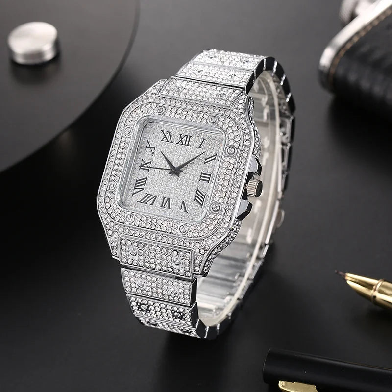 Men's Elegant Analog Watch | Zinc Alloy & Rhinestone Dial Men's Analog Watch Qme