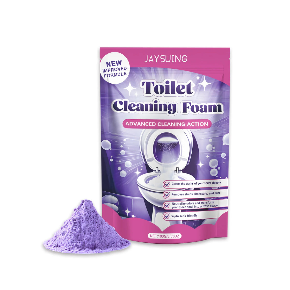 Jaysuing 100g Toilet Cleaner Powder – Descaling & Deodorizing Toilet Cleaner Powder Qst 100g