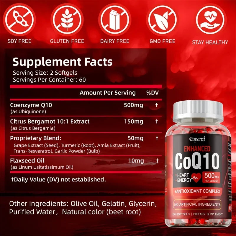 Xemenry CoQ10 500mg – Antioxidant & Energy Supplement CoQ10 Supplement Qst