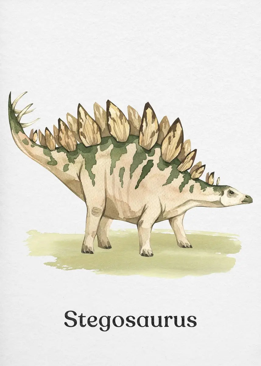 Watercolor Dinosaur Canvas Wall Art for Nursery & Kids' Room Canvas Wall Art Qst G 40X60cm No Framed