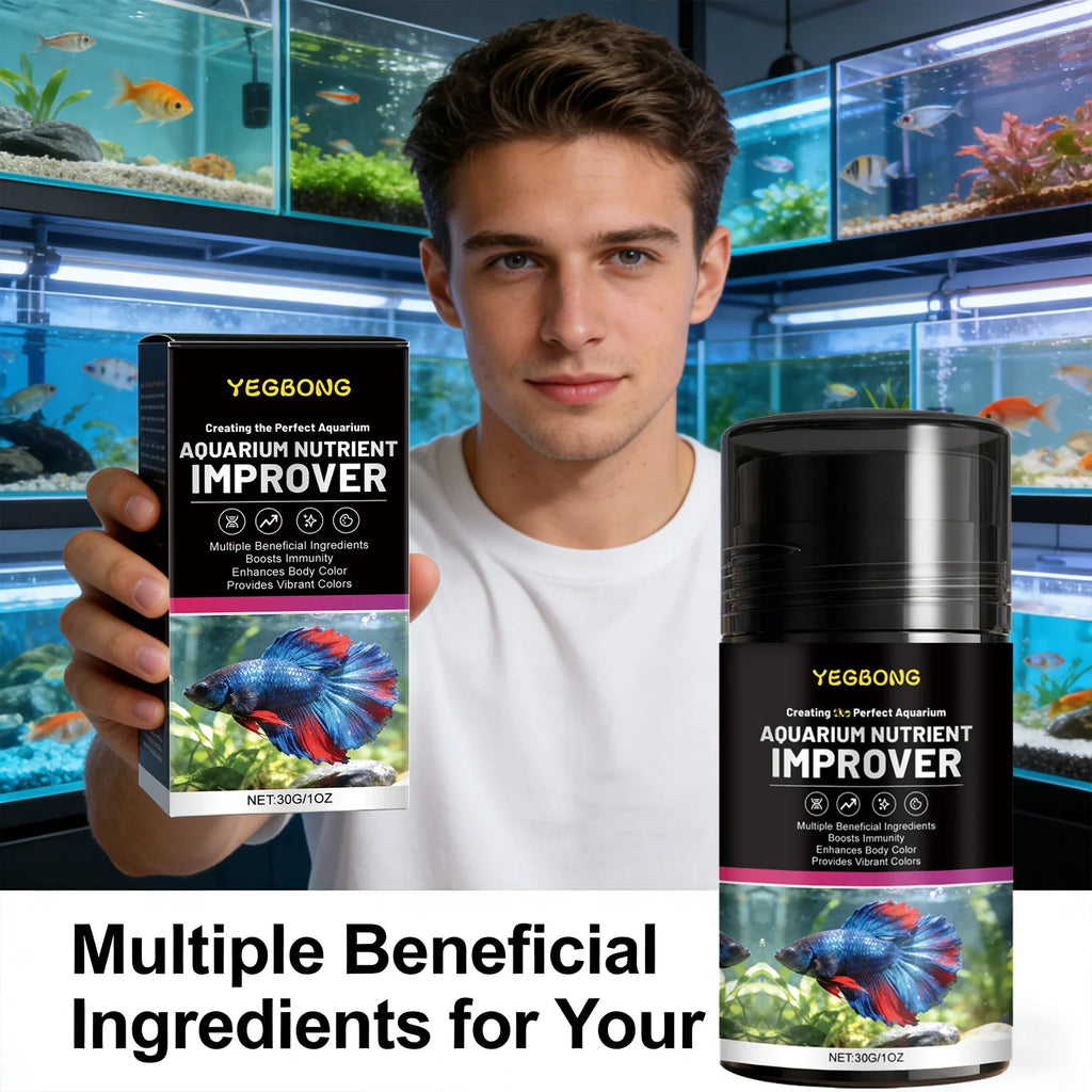 Natural Aquarium Nutrient Supplement – Fish Growth & Color Boost Aquarium Fish Supplement Qme