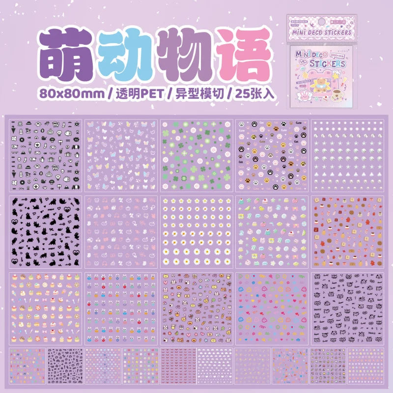 25-Sheet Die-Cut Nail Sticker Book – DIY Manicure & Craft Nail Art Stickers Qme