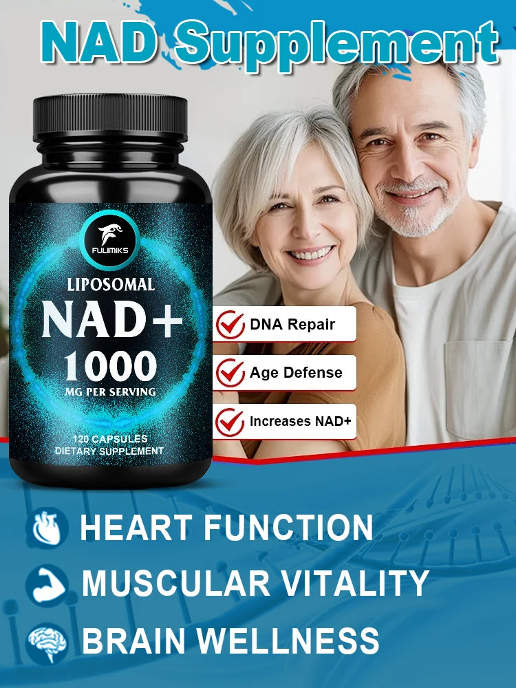 Organic Liposomal NAD+ Capsules – Energy, Skin & Brain Dietary Supplement Qst