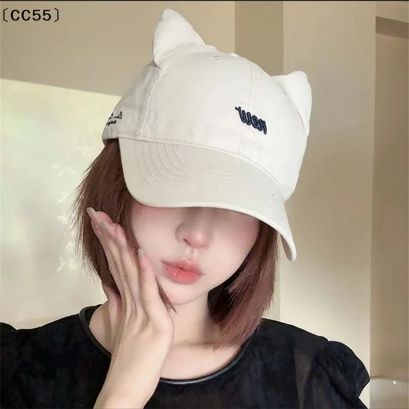 Women's Cat Ear Beret – Woolen Octagonal Duckbill Hat Women's Beret Hat Qst