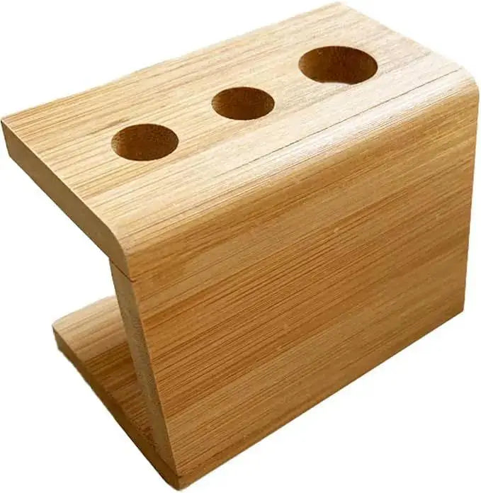 Bamboo Toothbrush Head Holder Stand | Multi-Slot Space Saver Toothbrush Head Holder Qme 3 holes