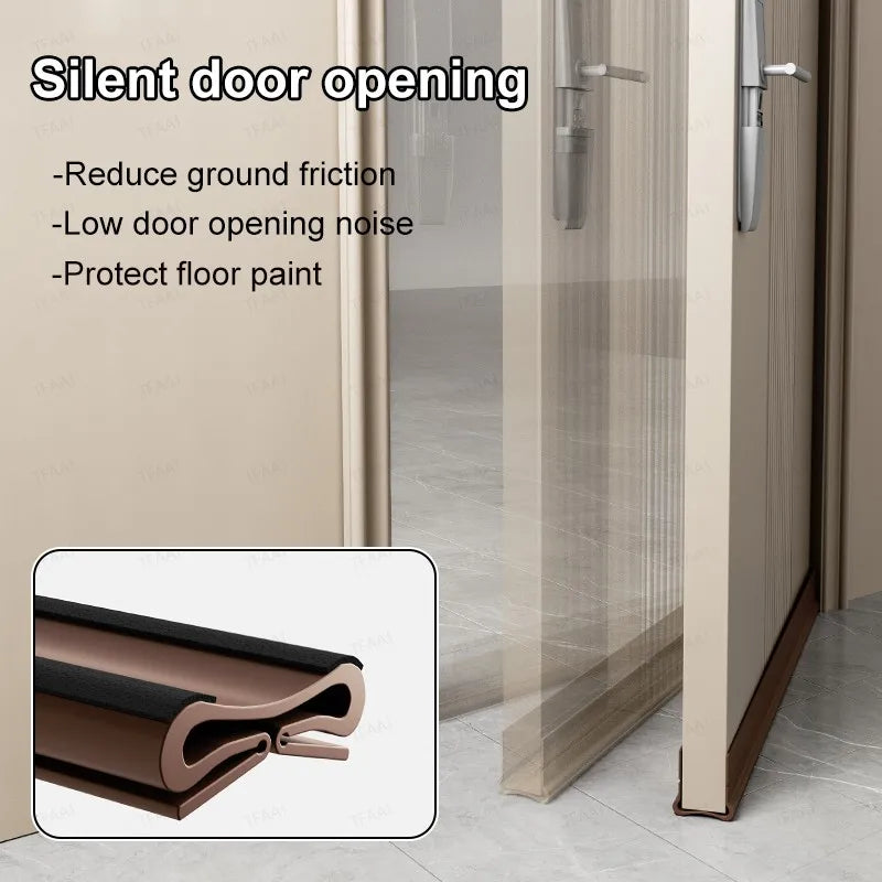 Door Gap Weather Strip Flexible PVC Triple Seal 93cm Door Weather Strip Qme