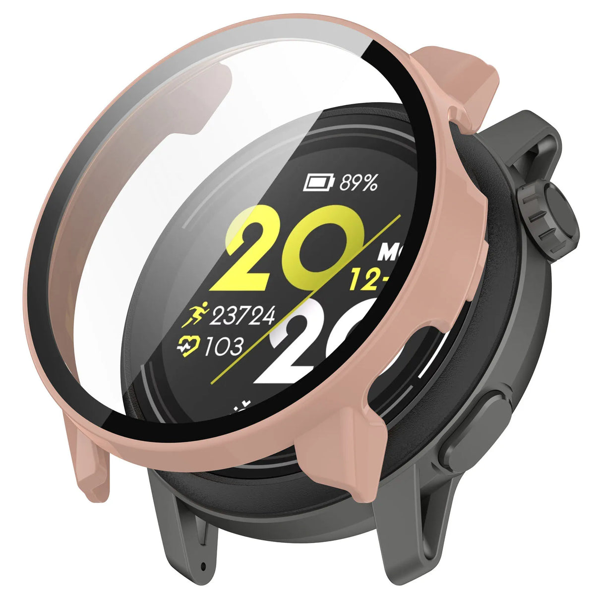 Tempered Glass Case for Coros Pace 2 & 3 Smartwatch Cover Smartwatch Protective Case Qme Pink For Coros Pace 2