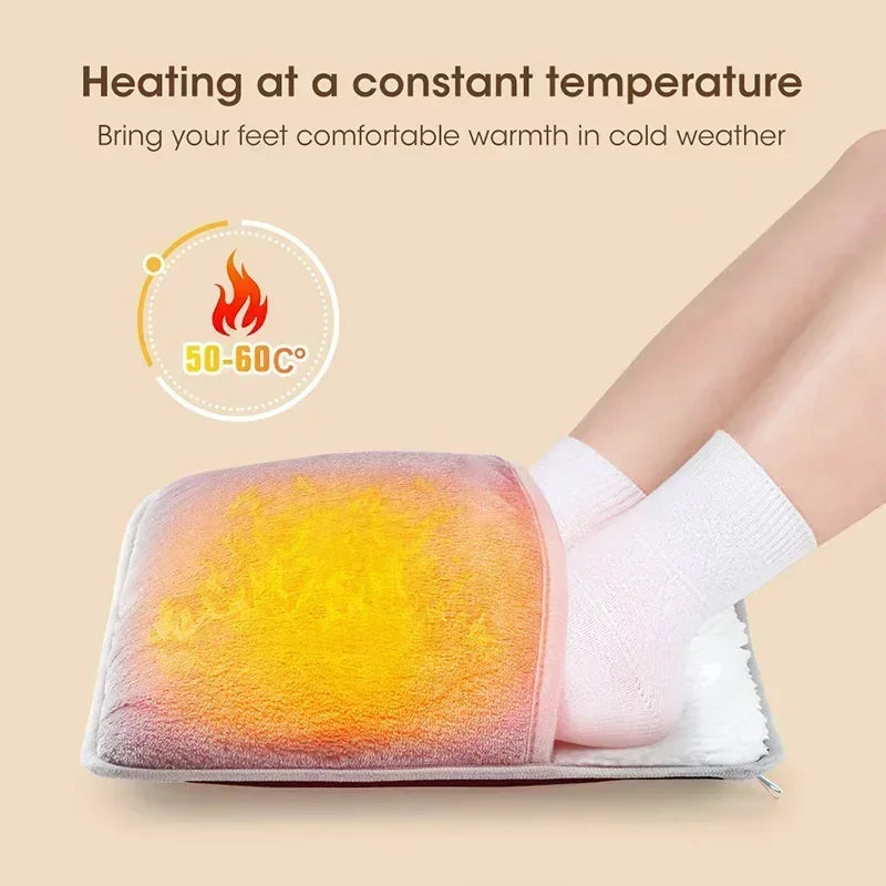 PAQIN USB Electric Foot Warmer – Plush Heated Slipper Pad Electric Foot Warmer Qst