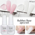 Arte Clavo Rubber Base Coat Gel Polish – Jelly Semi-Transparent Gel Nail Base Coat Qme RB01-RB03