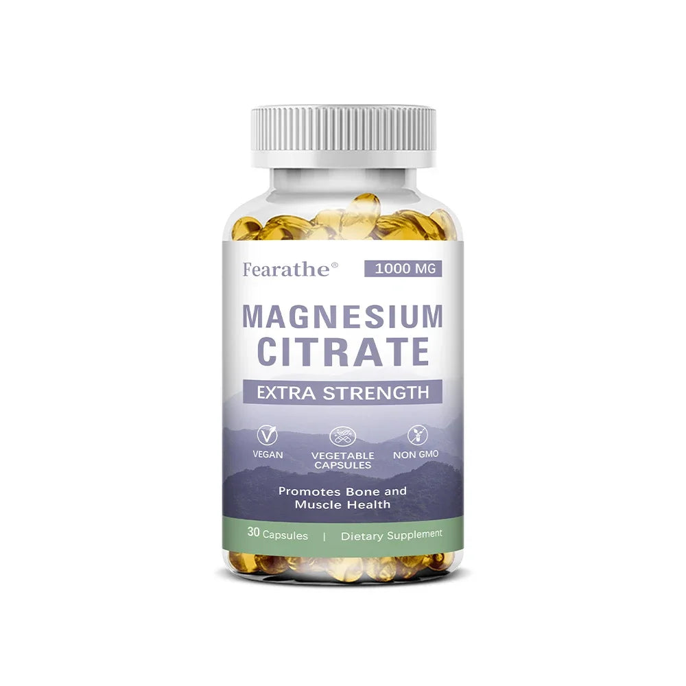 Magnesium Citrate 1000mg – High Absorption 120 Capsules Mineral Supplement Qst 30 count-1bottle