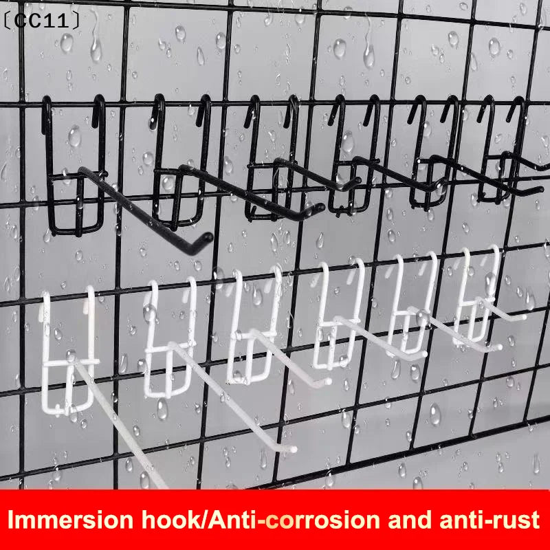 Iron Wire Mesh Panel Hooks – Multi-Size Grid Hanging Hooks Wire Mesh Hooks Qme