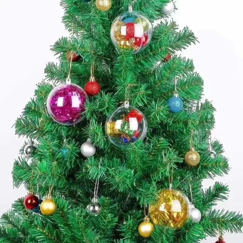 10 Transparent Christmas Bauble Ornaments – Fillable 4cm Balls Christmas Bauble Ornaments Qme