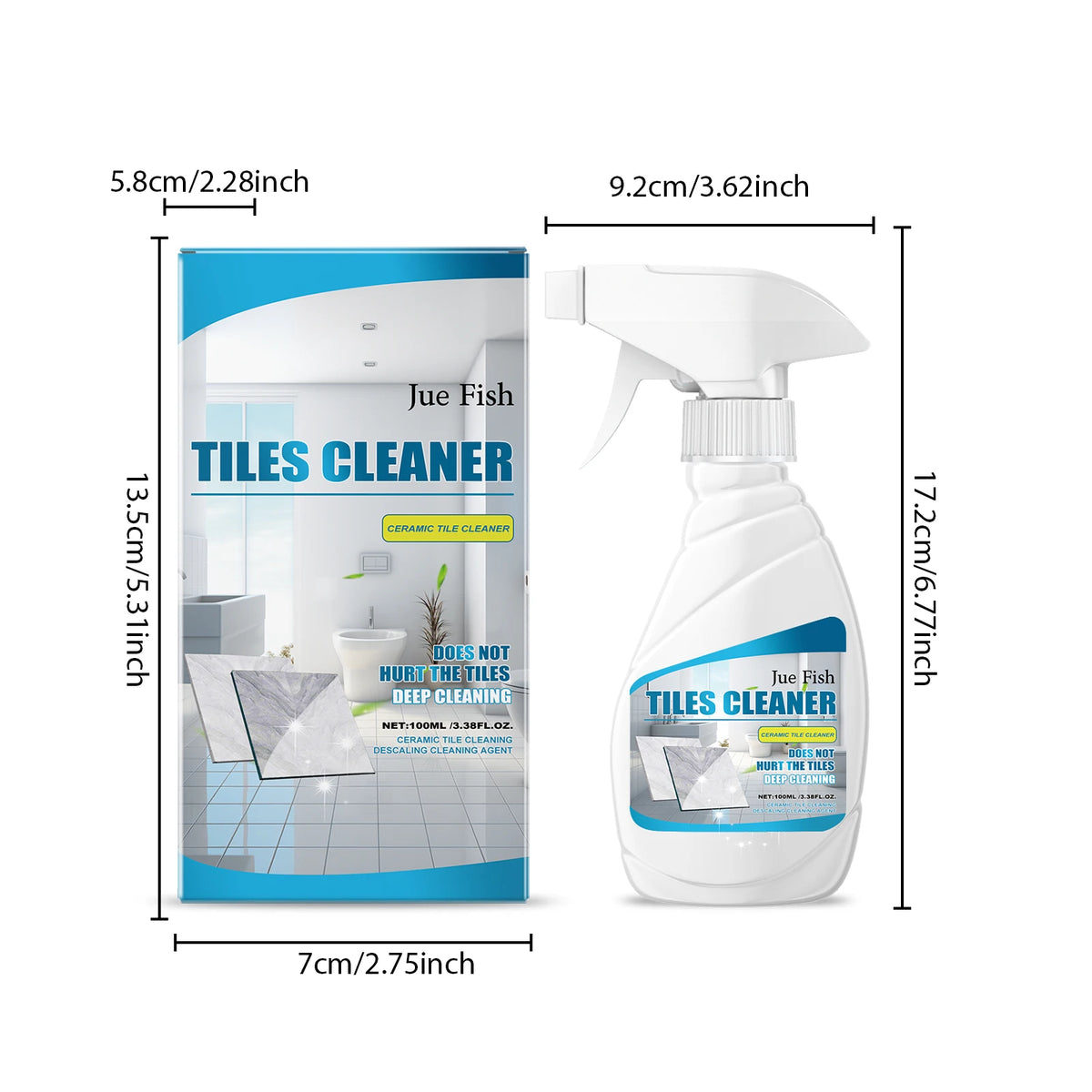 100ml Marble & Tile Cleaner Spray – Streak-Free, No Residue Tile Cleaner Spray Qst