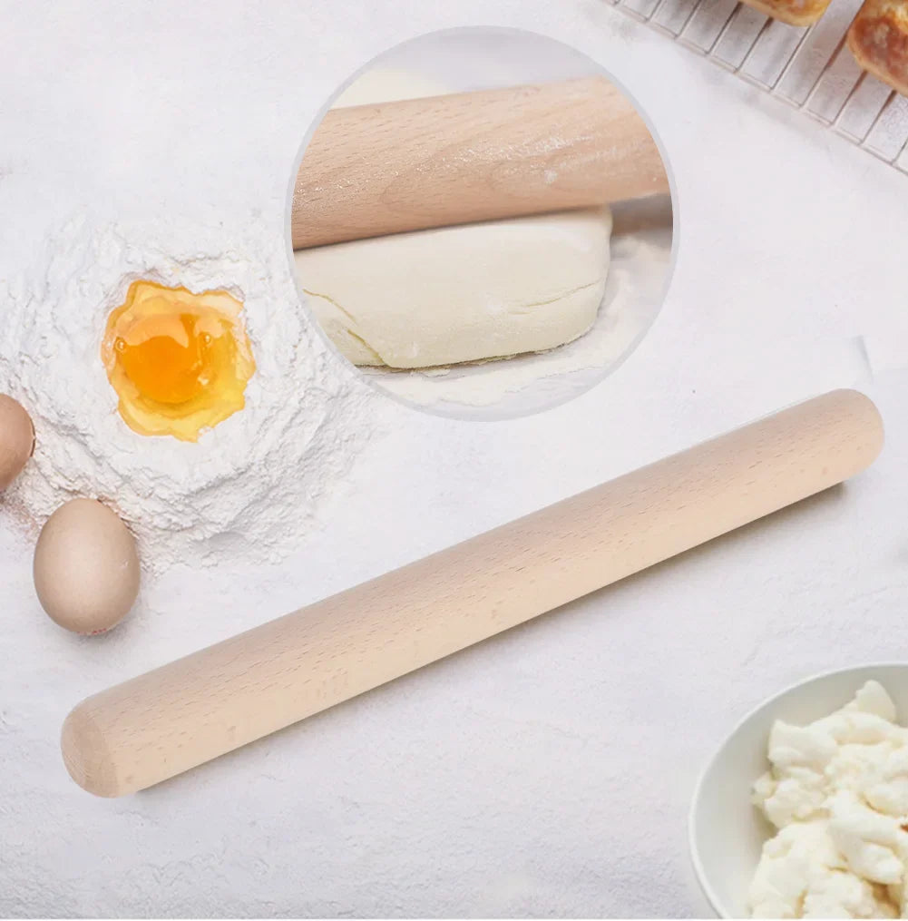 Wooden Rolling Pin for Pizza, Pastry, Pie & Cookie Dough Wooden Rolling Pin Qme