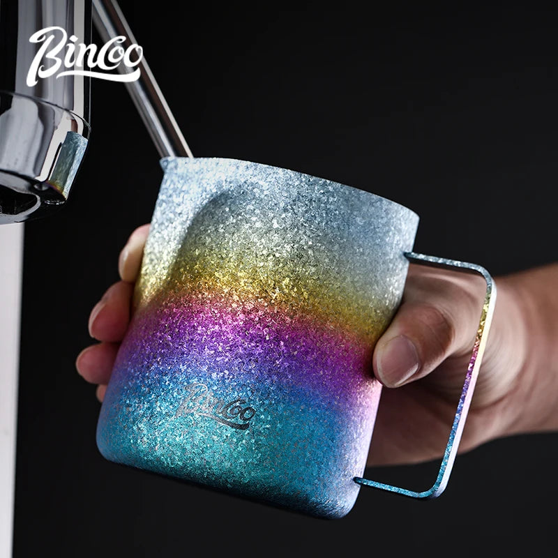 Bincoo Pure Titanium Milk Frothing Pitcher – Latte Art Jug Milk Frothing Pitcher Qst
