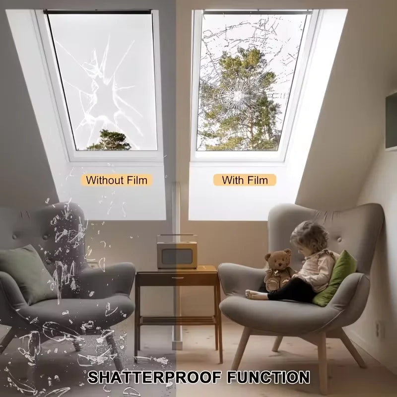 Transparent Shatterproof Safety Window Film | Self-Adhesive PET Safety Window Film Qme