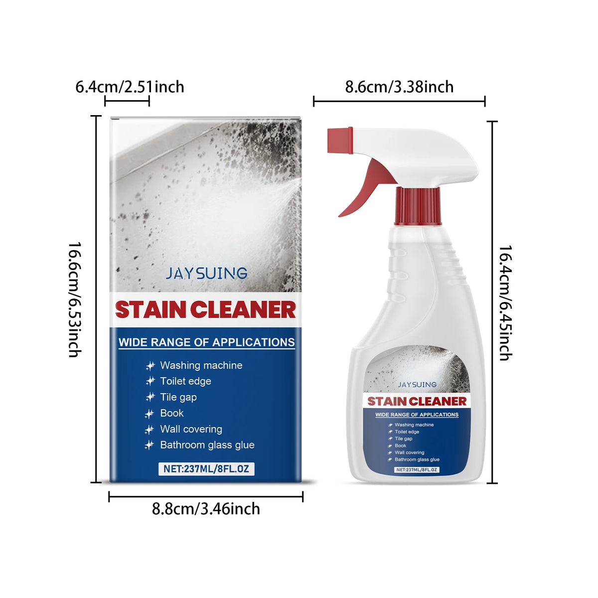 237ml Wall Stain Cleaner Spray – Anti-Mildew & Brightening Wall Cleaning Spray Qst