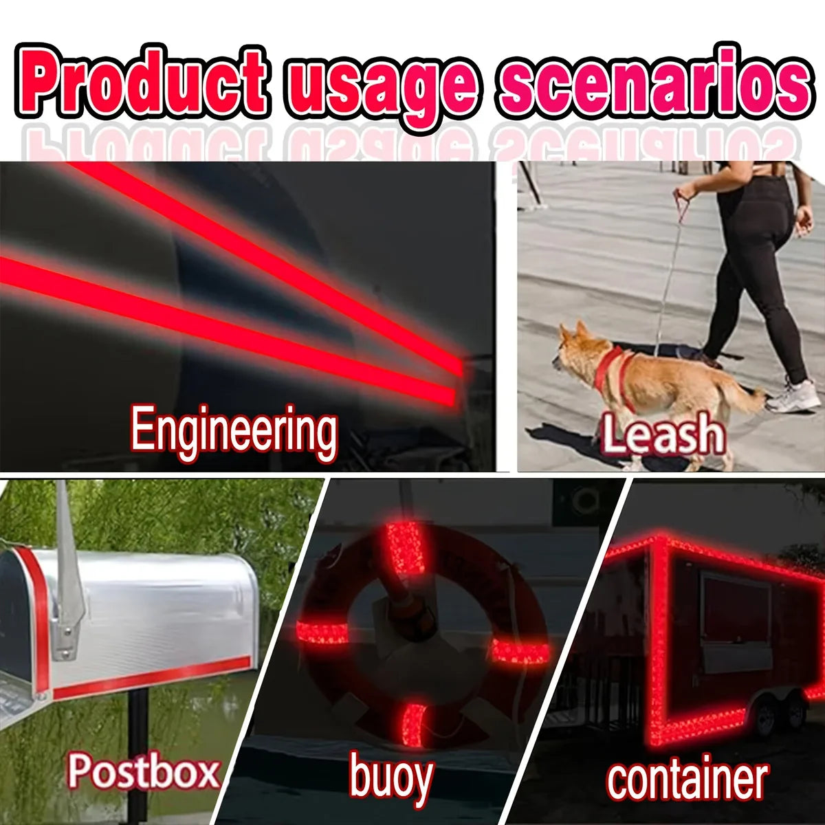 Red DOT-C2 Reflective Tape – Waterproof Vehicle Safety Strip Reflective Safety Tape Qme