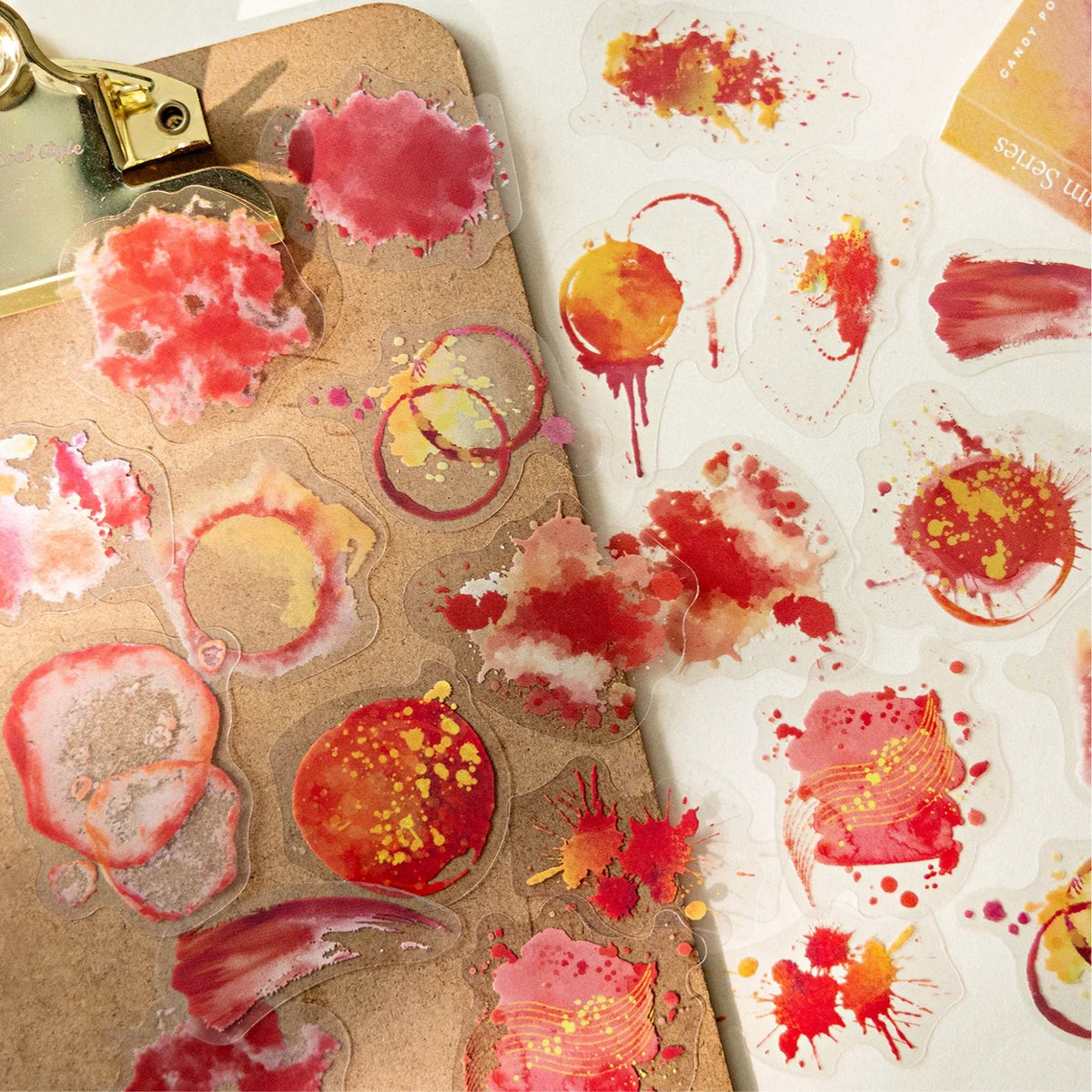 Watercolor Trace Pattern PET Stickers | DIY Journal & Craft Decorative Craft Stickers Qme C3