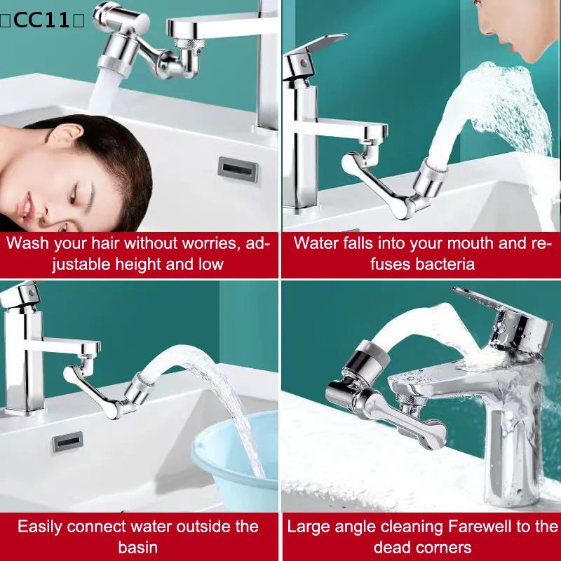 360° Flexible Faucet Extender Swivel Aerator Spray Nozzle Faucet Aerator Extender Qme