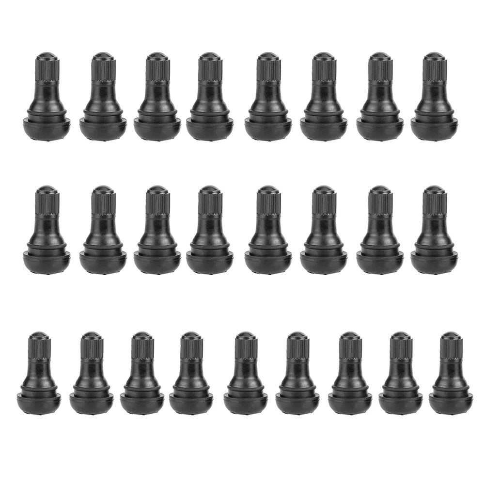10-Pack TR412 Snap-In Rubber Tubeless Tire Valve Stems | Car & ATV Tire Valve Stems Qme 25pcs