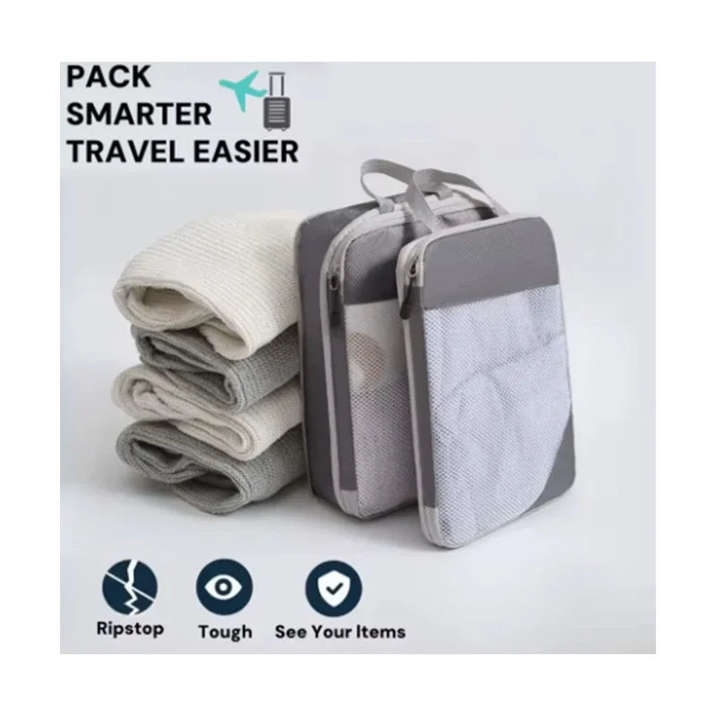 Travel Compression Bags – Lightweight Clothing Organizer Set Travel Packing Organizer Qme