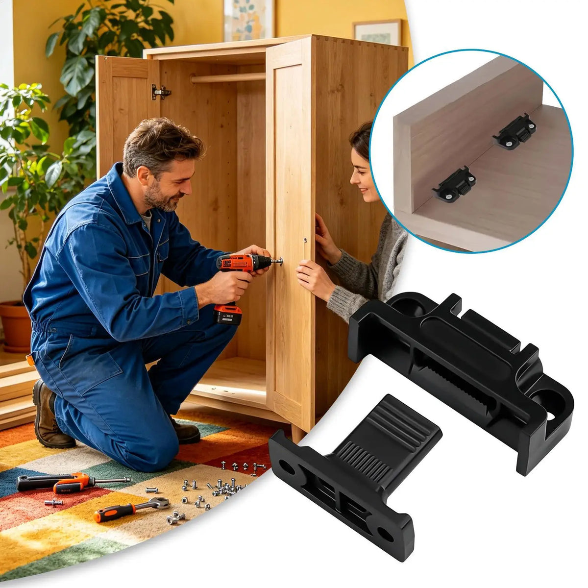 Roman Column Connector 10-Pack – Quick Release Furniture Clips Furniture Connector Clip Qme