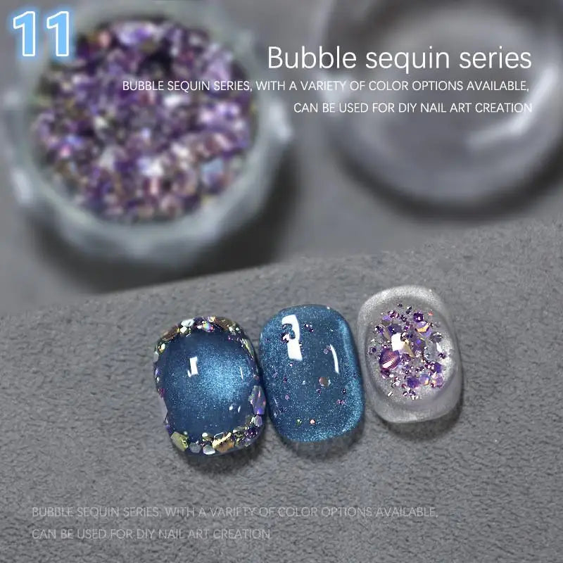 Hexagonal Glitter Sequin Nail Art Jar – Bubble & Mixed Glitter Nail Art Glitter Qst 11