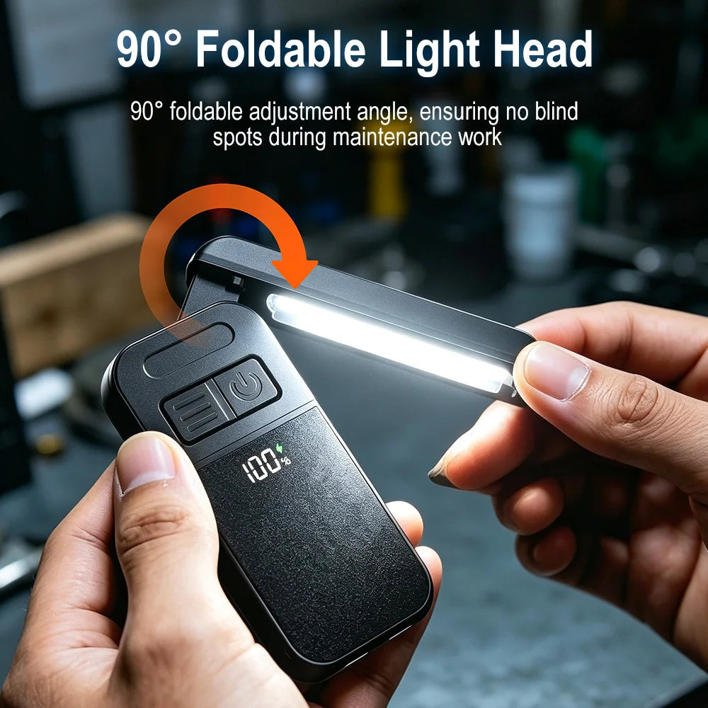 Foldable Magnetic COB Work Light – Type-C Rechargeable Torch Rechargeable Work Light Qst