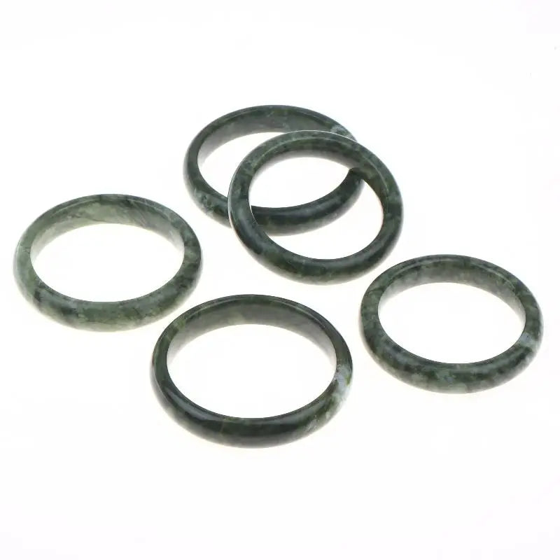 Natural Hand Carved Wide Jade Bangle – Green & White Bracelet Jade Bangle Bracelet Qme