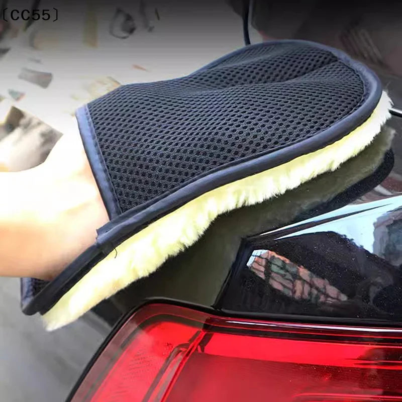 Microfiber Car Wash Mitt – Soft Wool Polishing Glove Car Wash Mitt Qst